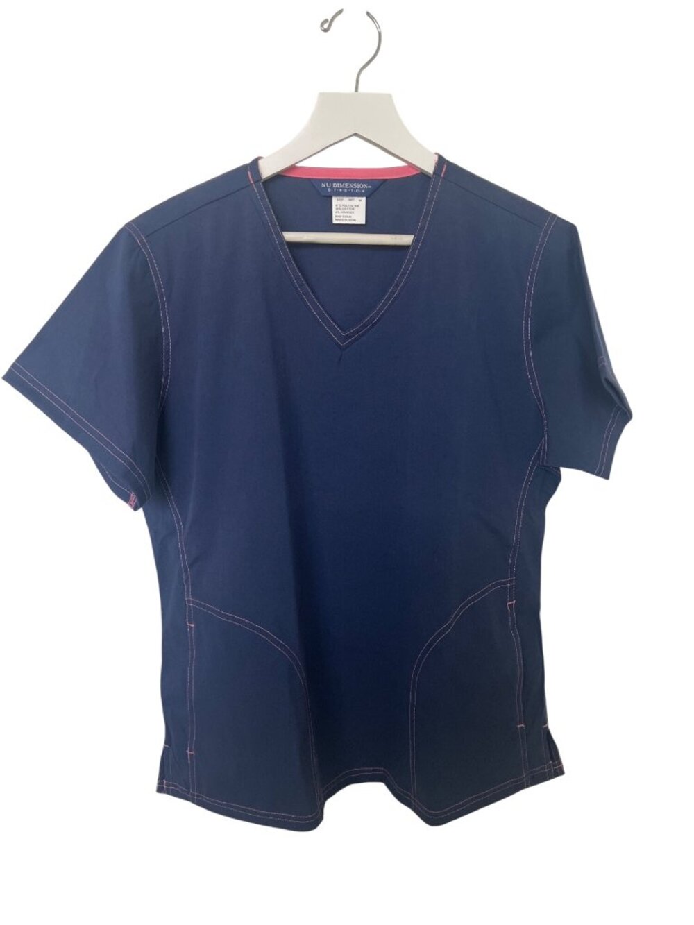 Nu Dimension Navy Blue V-Neck Scrub Top